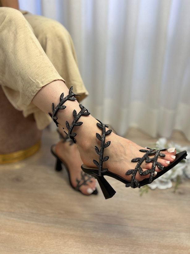 صندل زنانه مجلسی فنری پاشنه بلند آیلا